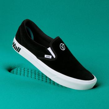 Damske Slip On Tenisky Vans Distort Comfycush Čierne/Biele VA68FQMYA